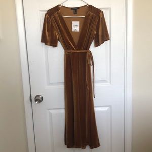 Velvet Midi Wrap Dress